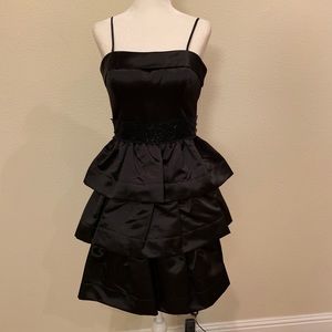NWOT BCBG Black Ruffles Cocktail Dress Sz 2